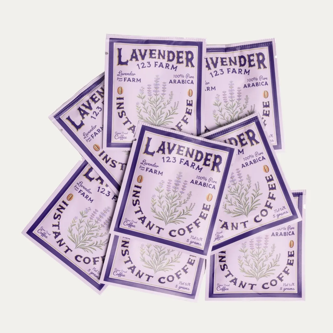 Instant Lavender Coffee – Arabica Blend, 8 Packs Eco Box