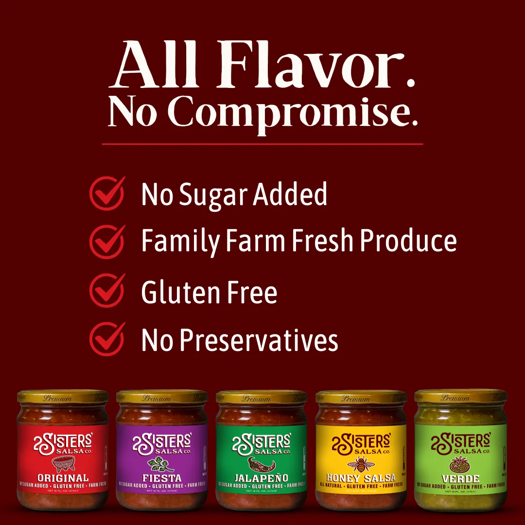 2 Sisters' Salsa Jalapeno – Clean Label, No Sugar Added – 16 oz