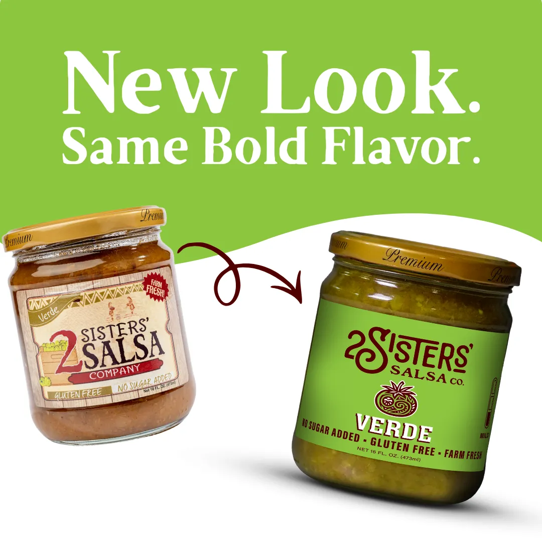 2 Sisters' Salsa –Verde  Clean Label, No Sugar Added – 16 oz
