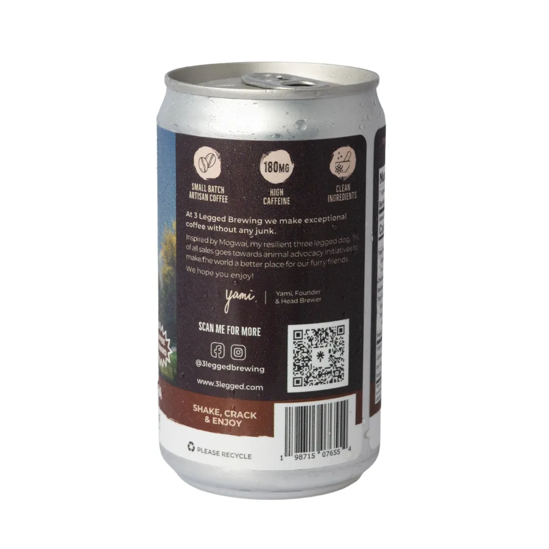 Chocolate Mocha Nitro Cold Brew Ready-to-Drink, 0-Sugar, 0-dairy Canned Coffee
