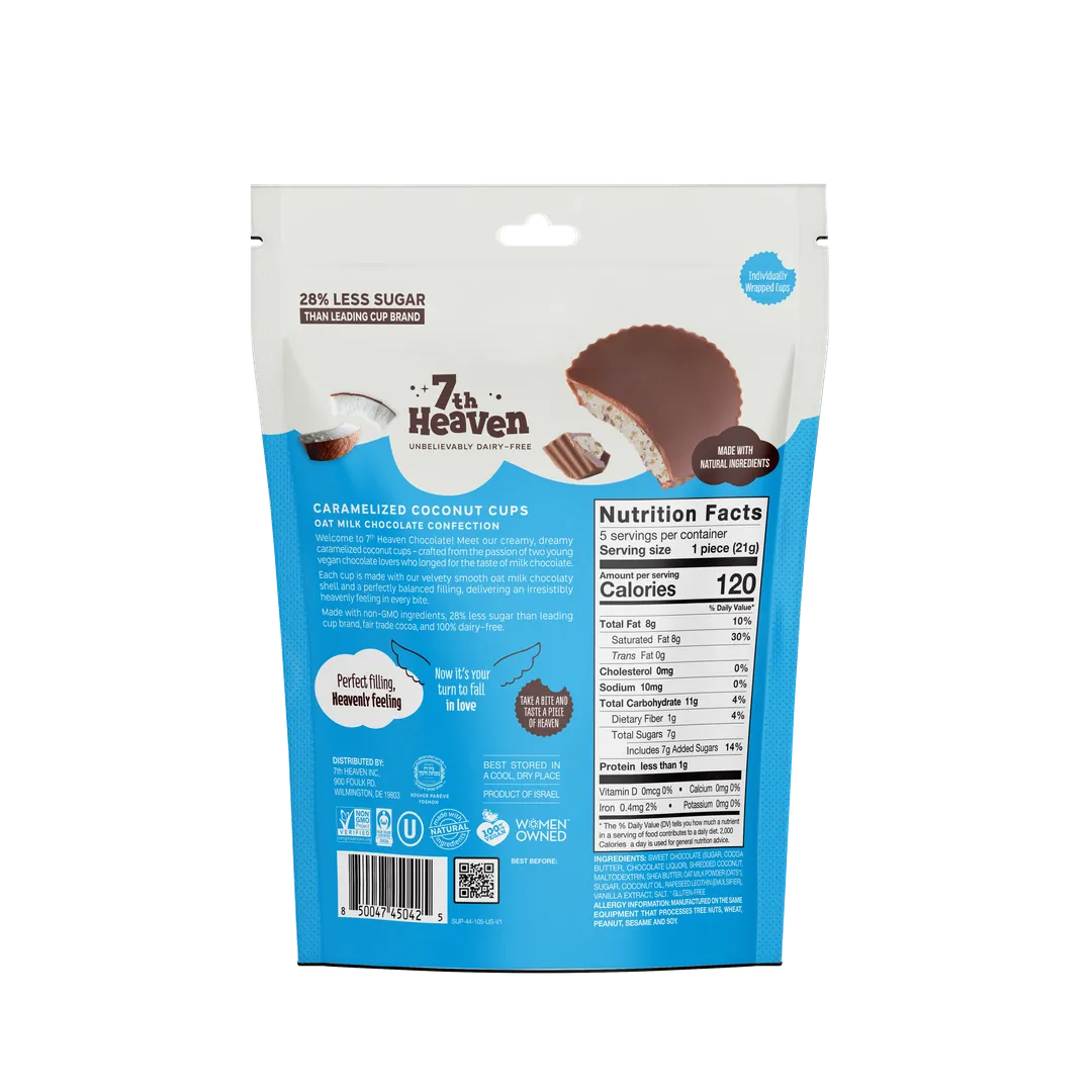 Caramelized Coconut Cups Pouch - Oat Milk Chocolate Confection