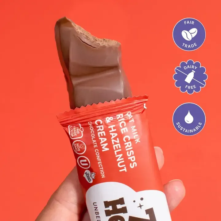 Hazelnut Cream & Rice Crisps - Oat Milk Chocolate Confection