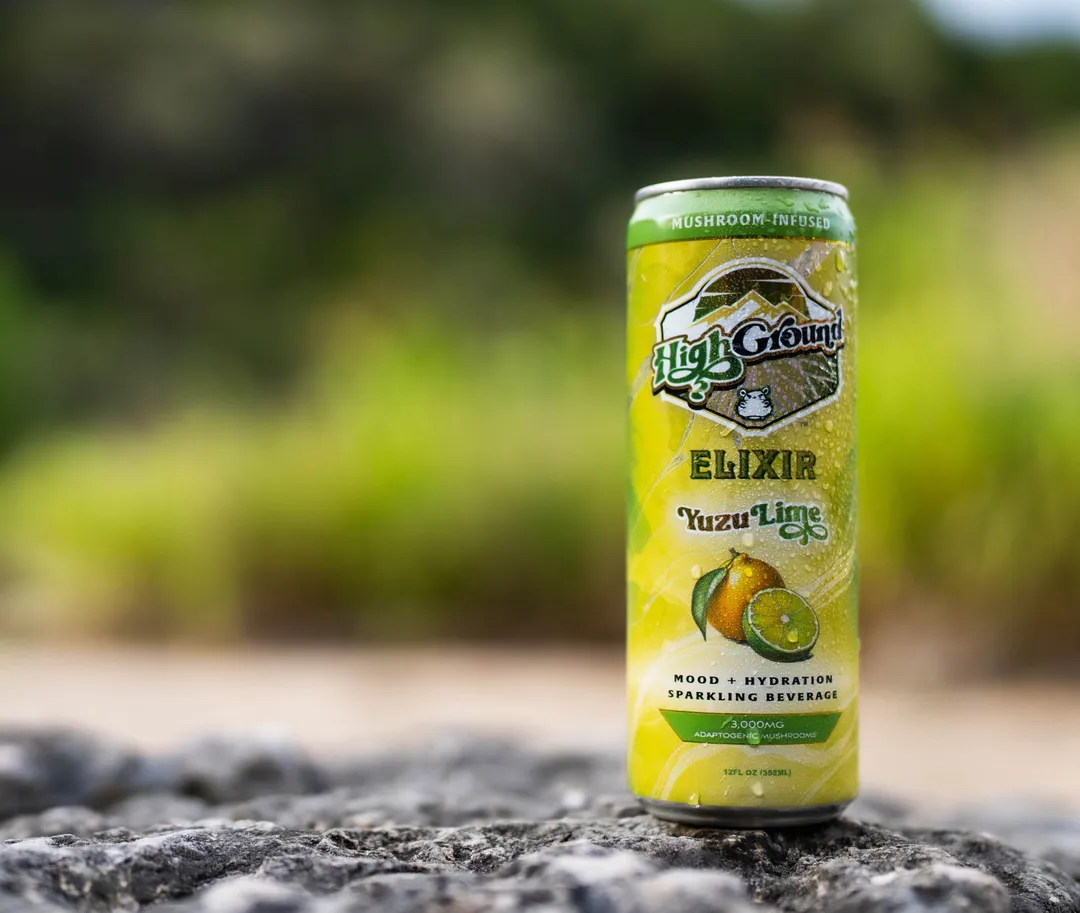 High Ground Elixir All Natural Mushroom Seltzer - Yuzu Lime 12oz