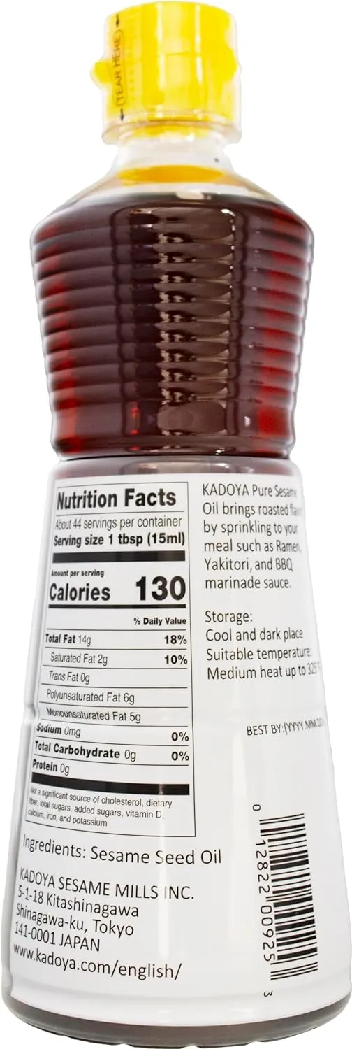 Kadoya Pure Sesame Oil, 22.10 Fl oz