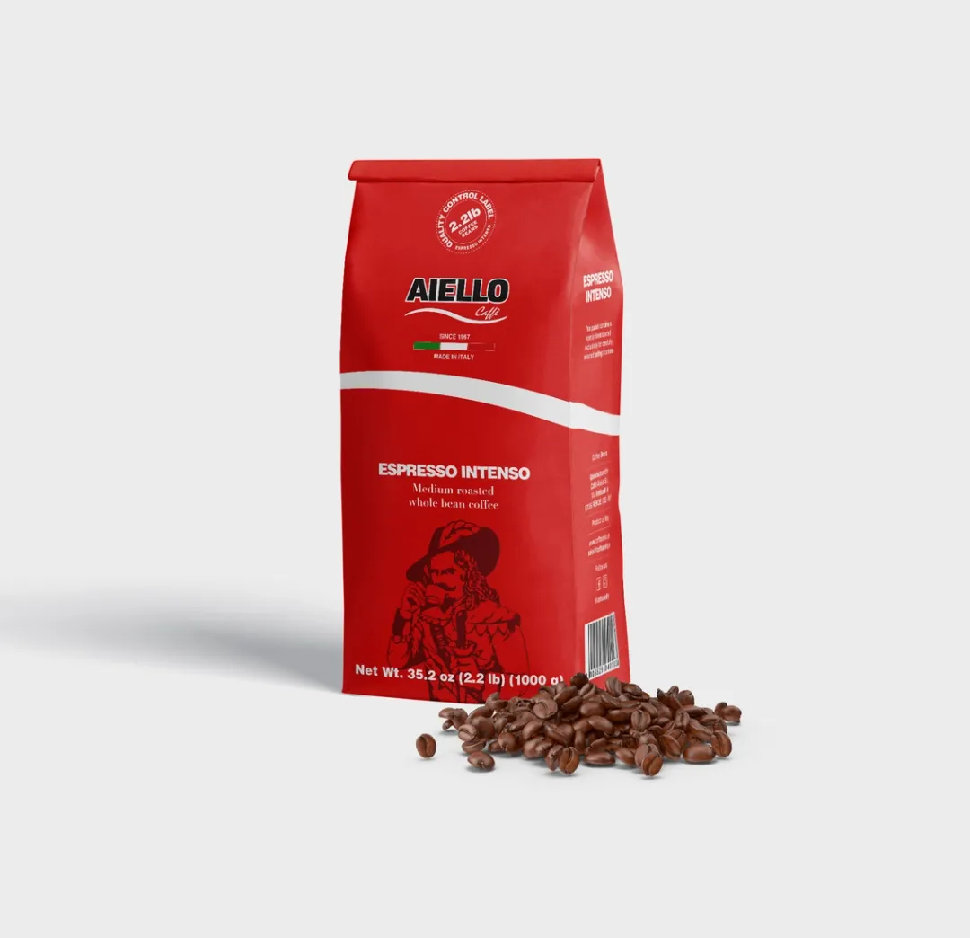 Aiello Caffe Intenso Espresso Coffee Beans - 2.2 lb Bag