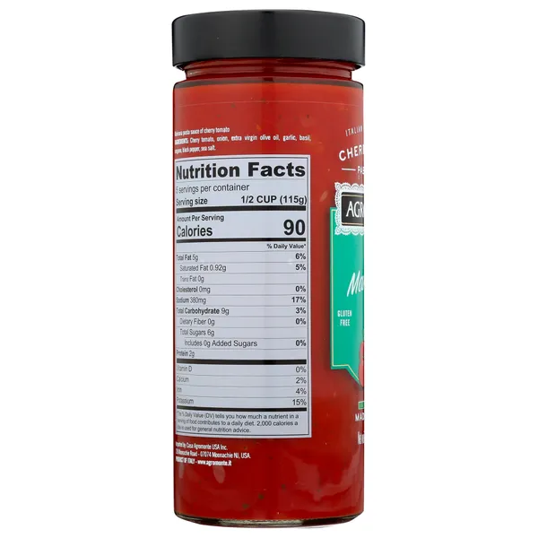Agromonte Marinara Cherry Tomato Pasta Sauce, 20.46 oz