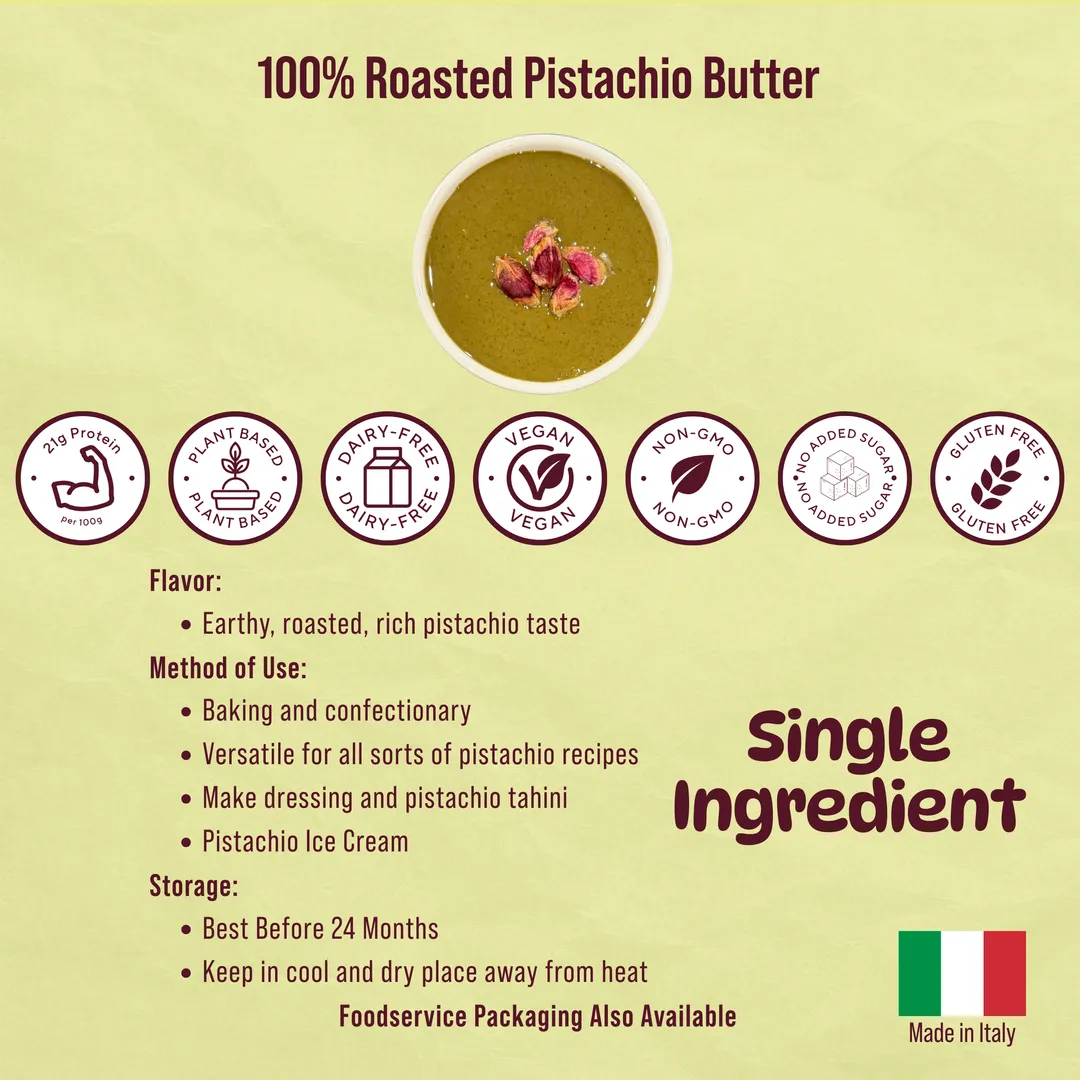 100% Roasted Green Pistachio Butter (Single Ingredient and Single Origin)