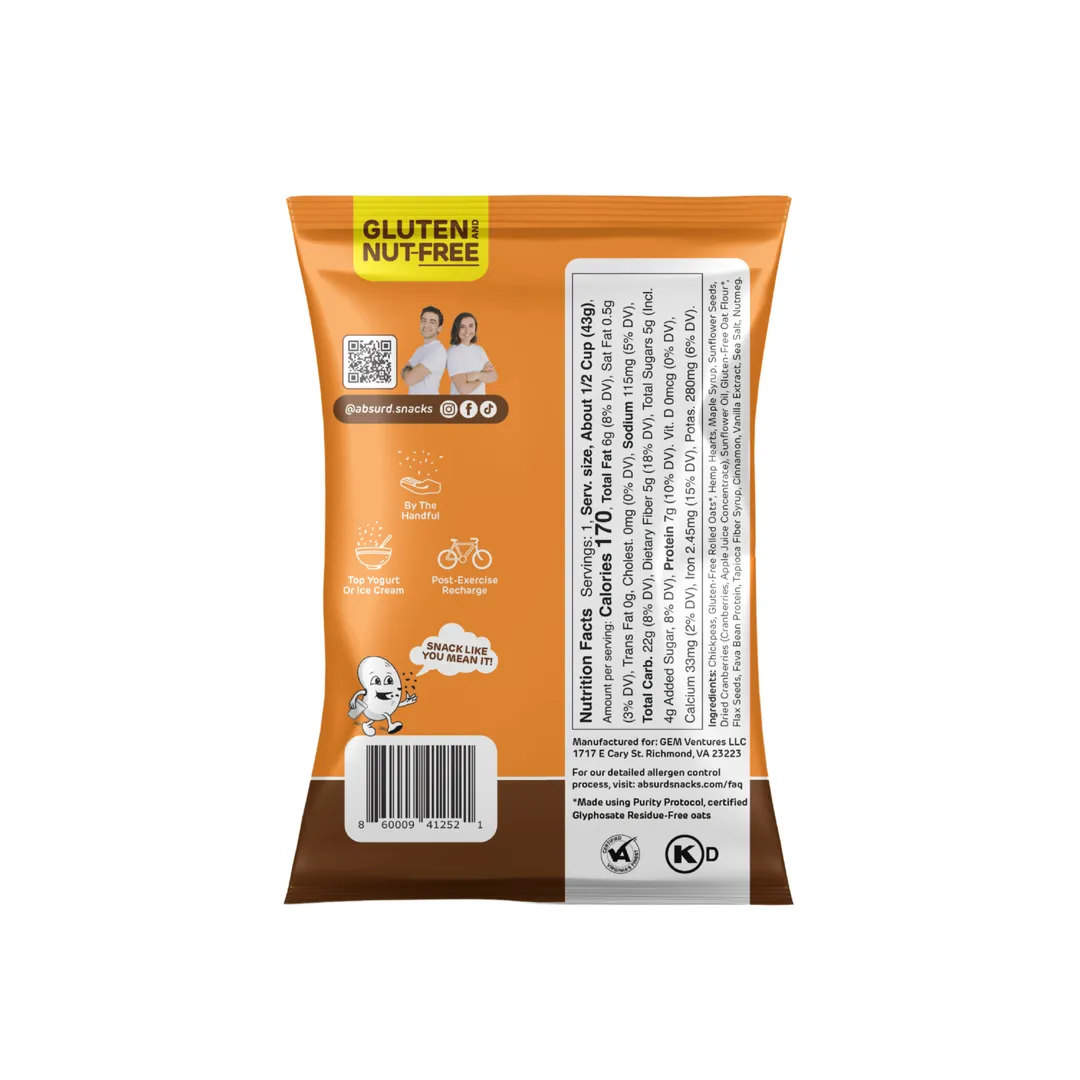 Chickpea & Granola Crunch Mix - Maple Cinnamon - Single Serve