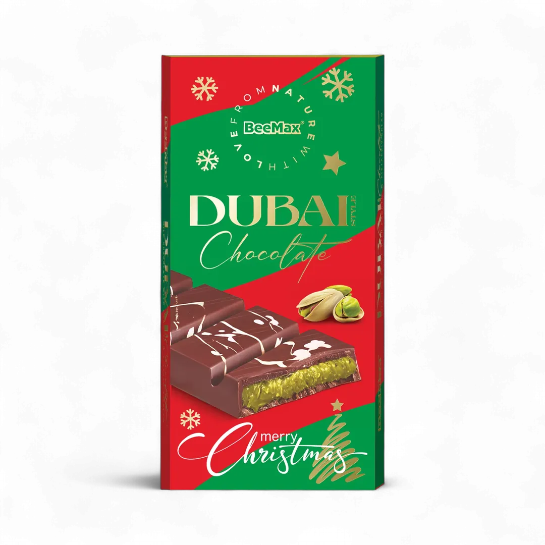Beemax Dubai Chocolate Bar (Christmass Design Red/Green)