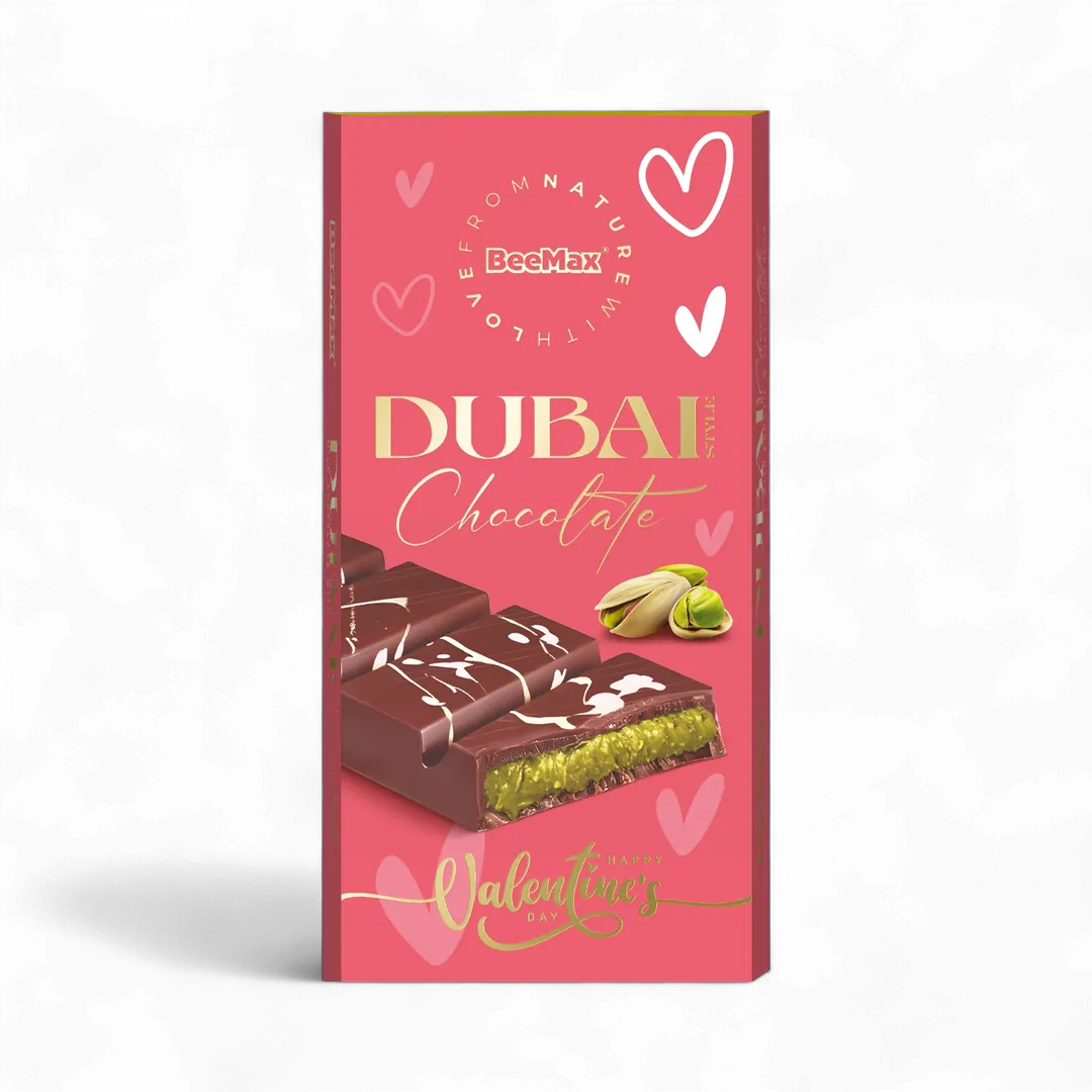 Beemax Dubai Chocolate Bar Valentine Series Pink Design 7oz