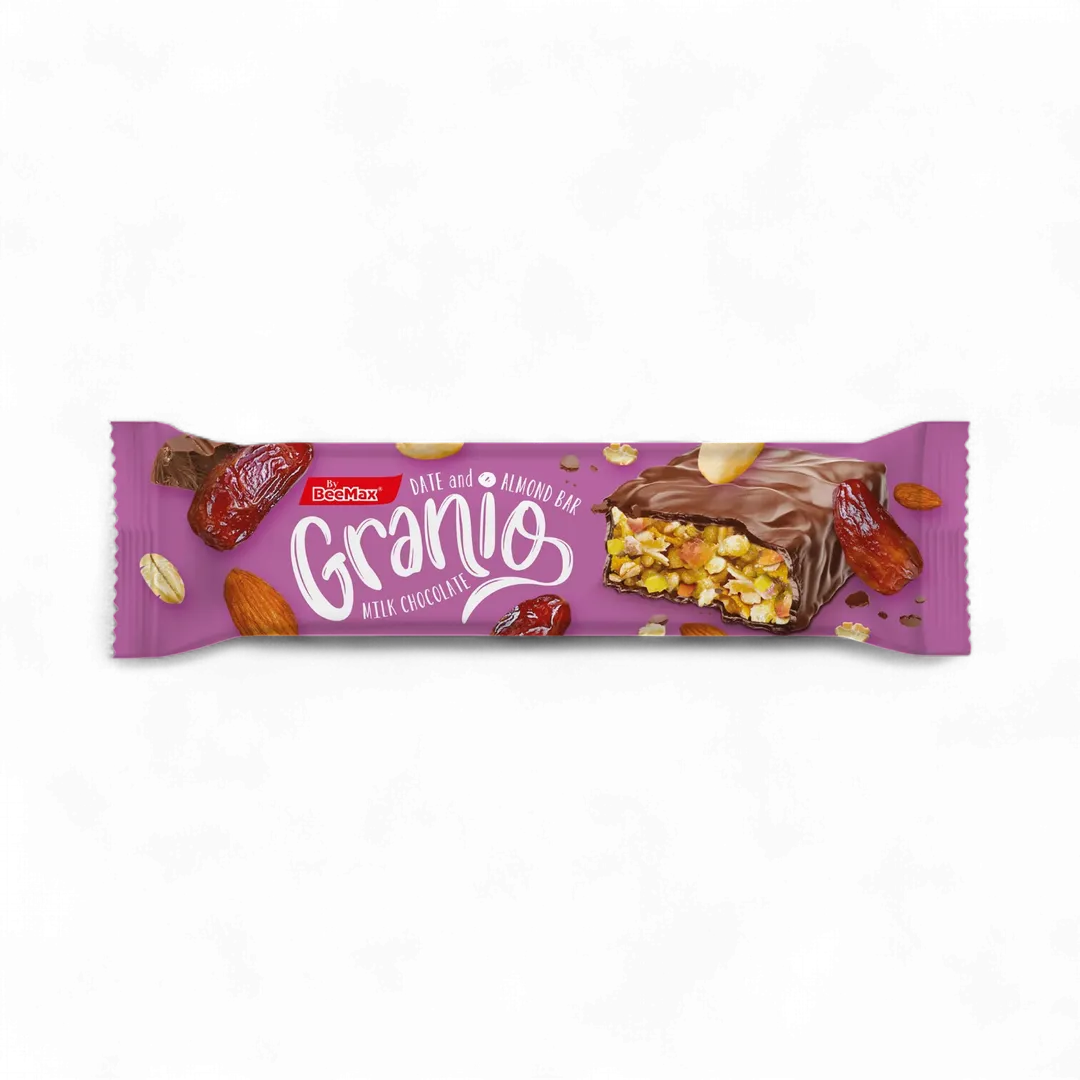 Beemax Granio Milk Chocolate Cereal Bar with Almond & Date
