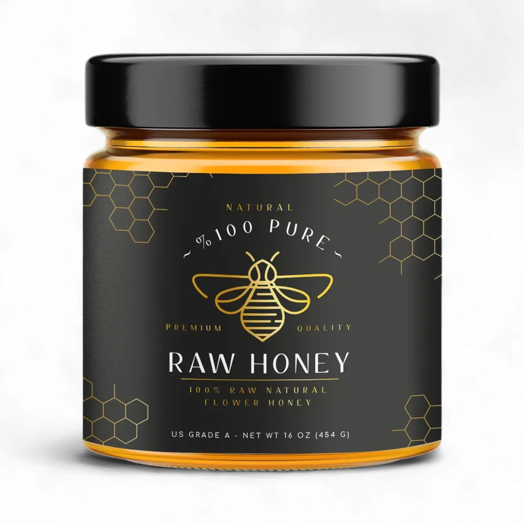 Beemax Honey 16oz Glass Jar Design#3