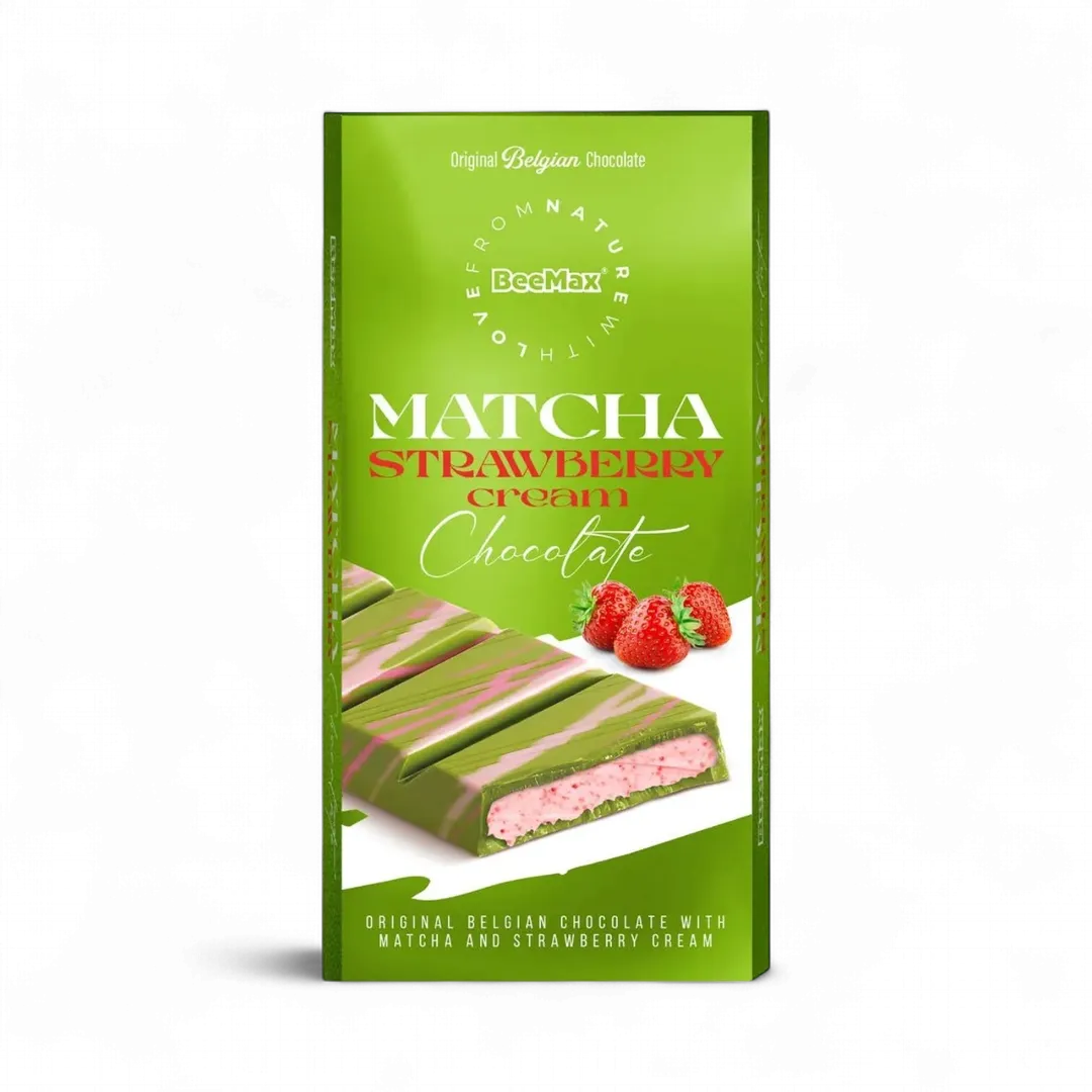 Beemax Matcha Chocolate Strawberry Cream Bar 3.36oz