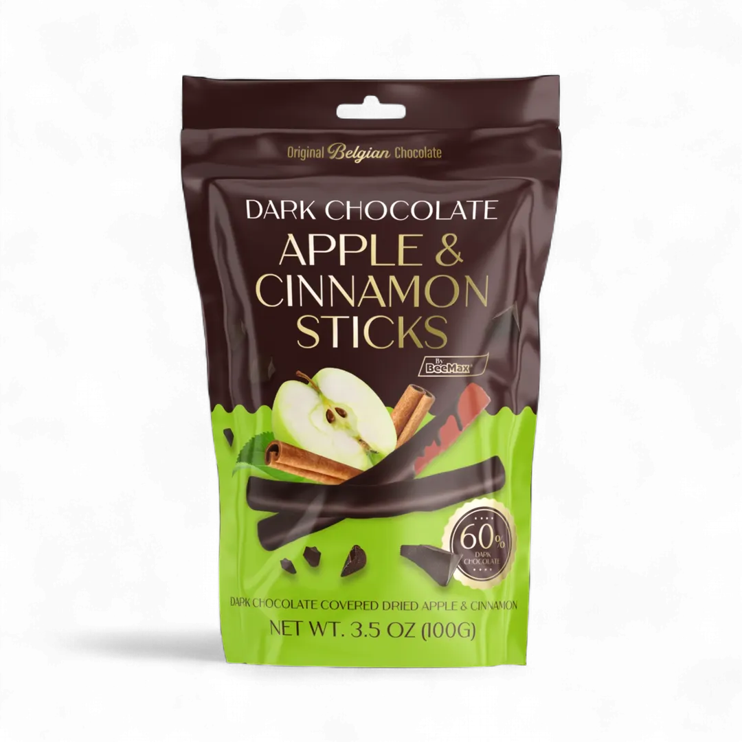 Dark Chocolate-Covered Dried Apple & Cinnamon Sticks