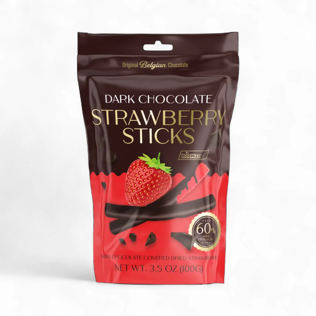 Dark Chocolate Covered Dried Strawberry Sticks