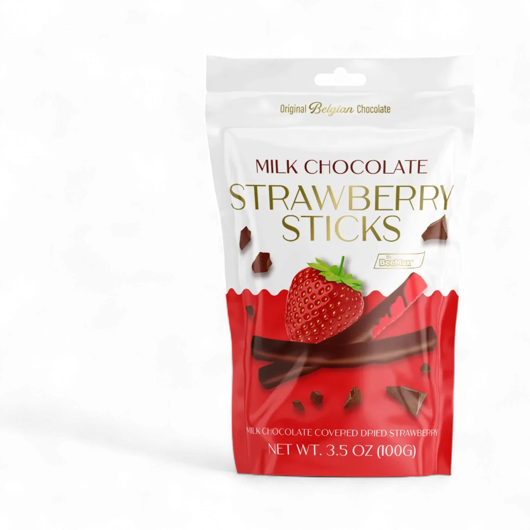 Milk Chocolate Covered Dried Strawberry Sticks