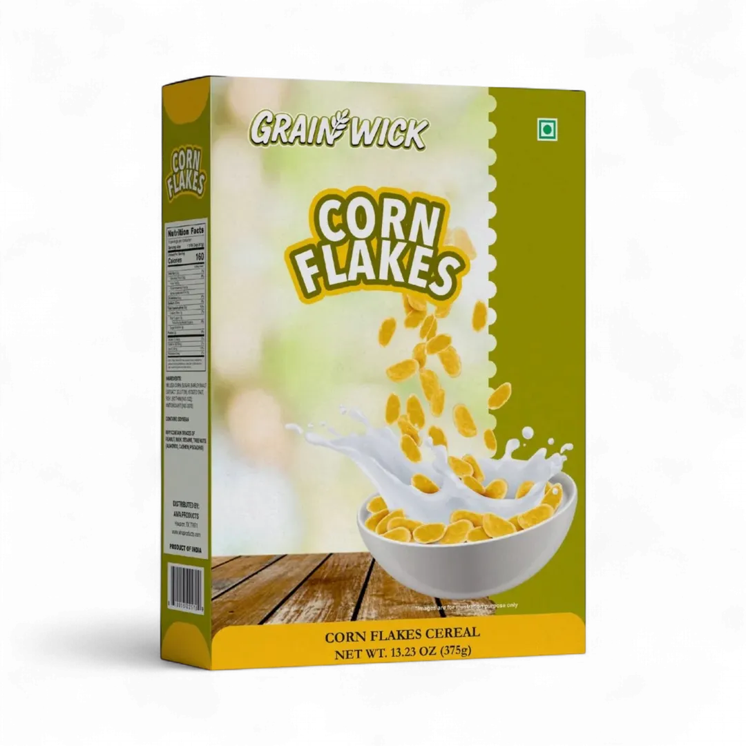 Aiva Corn Flakes Cereal Box – Classic Crunchy Golden Breakfast Flakes | Breakfast Cereal | Wheats Breakfast Cereal