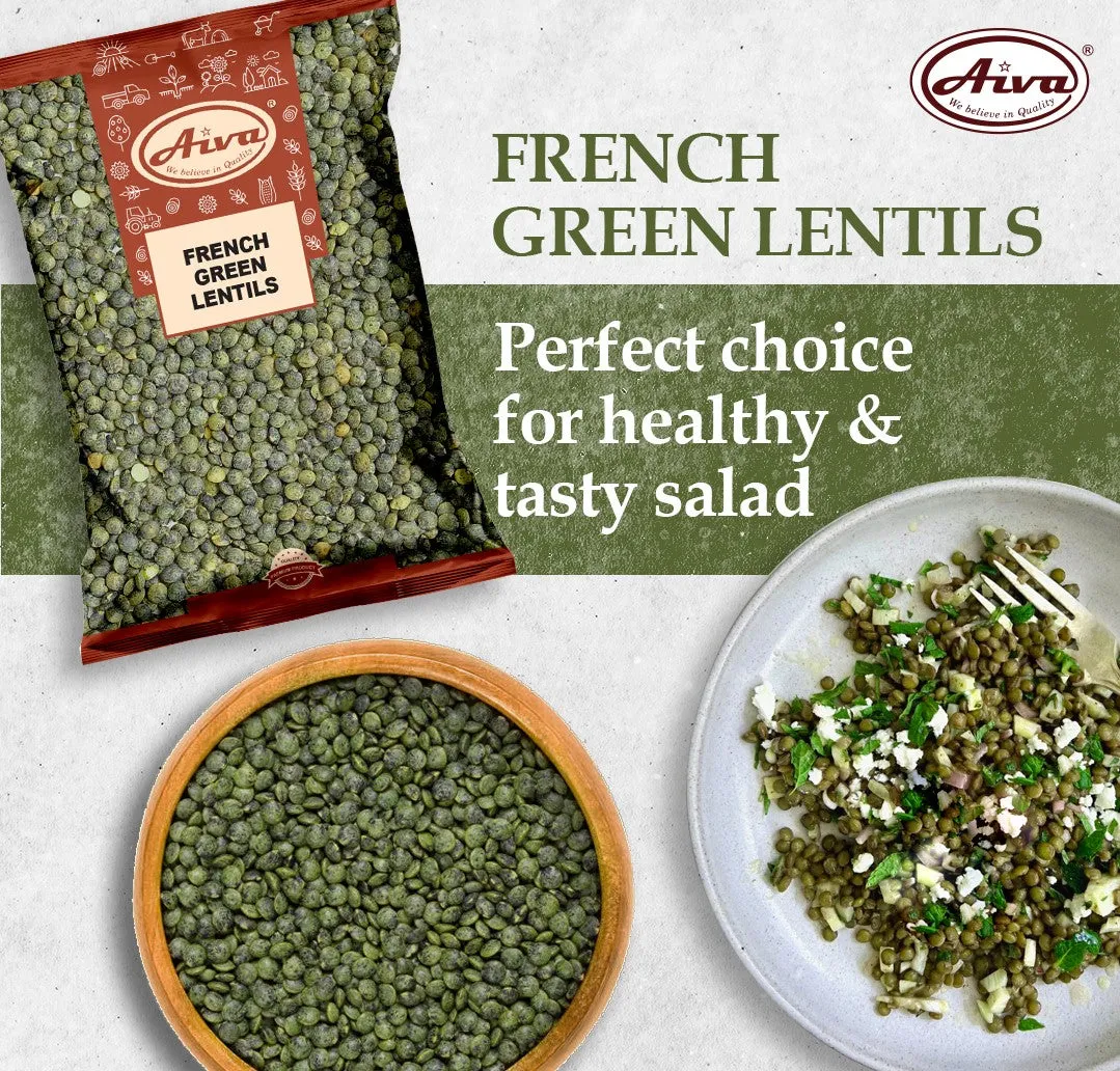 Aiva French Green Lentils (Lentilles Vertes) – Premium Quality, Firm Texture, Packed in USA