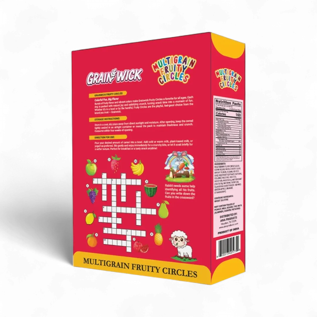Aiva Fruity Fruities Loops Breakfast Cereal – Colorful Crunchy Breakfast Ring