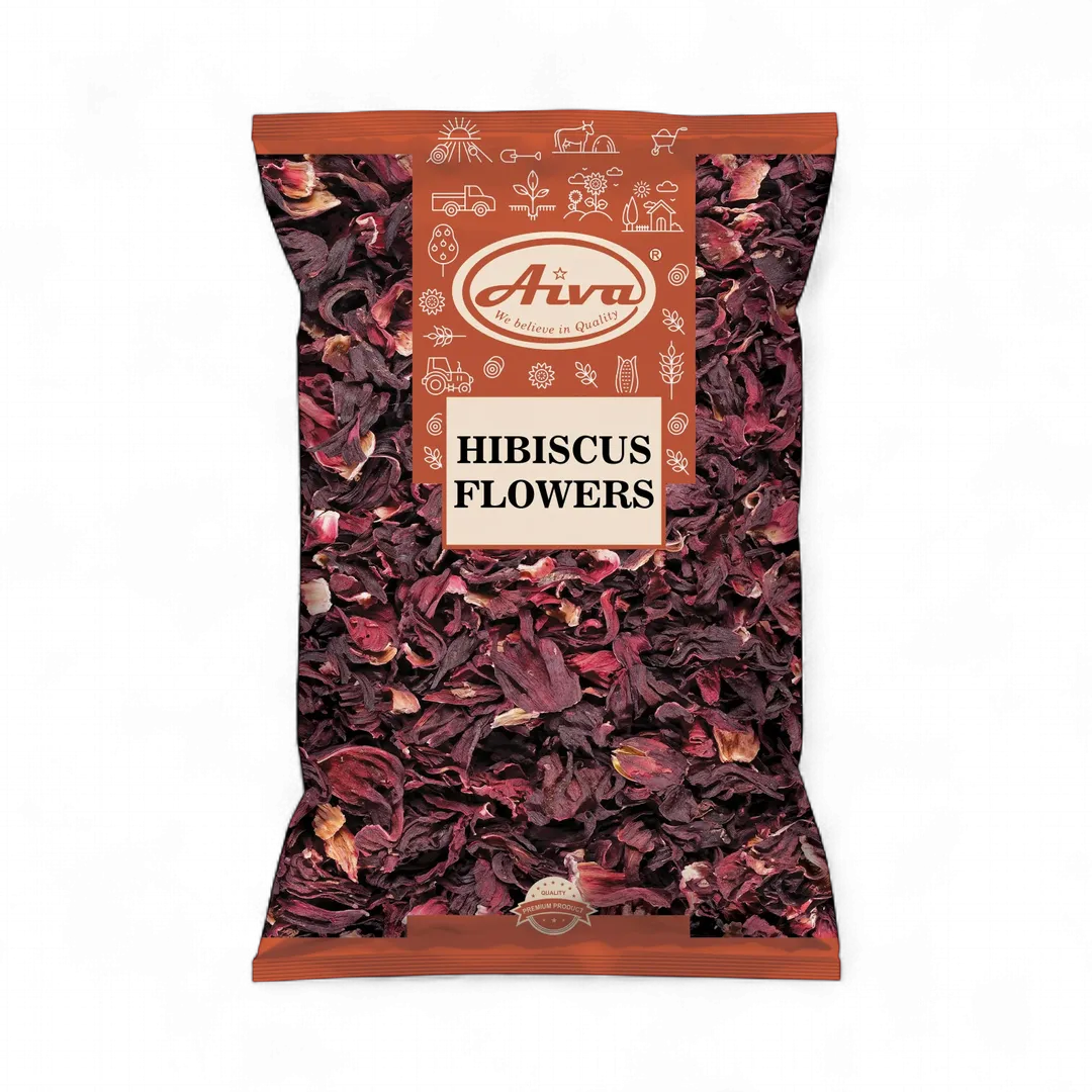 Aiva Hibiscus Flowers Dried Whole Petals Bulk – Premium Loose Flor de Jamaica for Tea, Beverage, Culinary & Craft Use