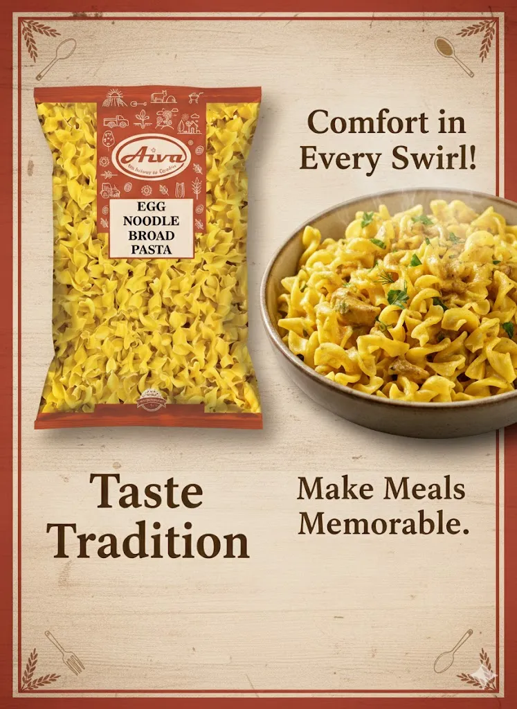 Aiva Pasta Egg Wide – Premium Wide Egg Noodles for Pasta, Casseroles & Soups