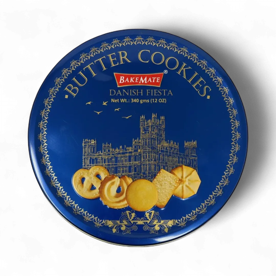 Assorted Butter Cookies Tin, Holiday Cookie, Gift Tin, Traditional Danish Fiesta Holiday Cookie Gift Basket