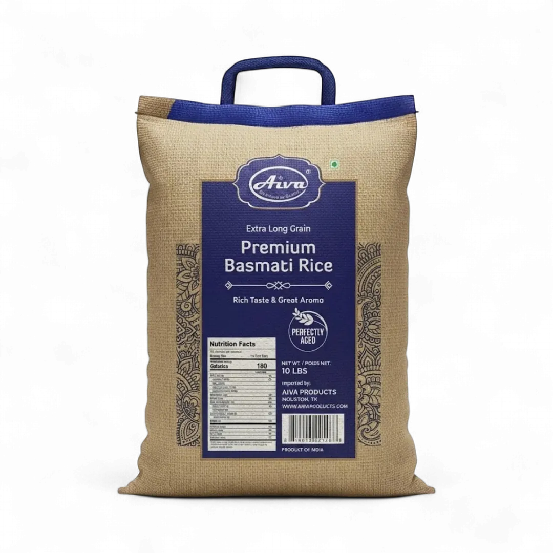Basmati Rice Naturally Aged Long Grain Rice Indian White 10 LB