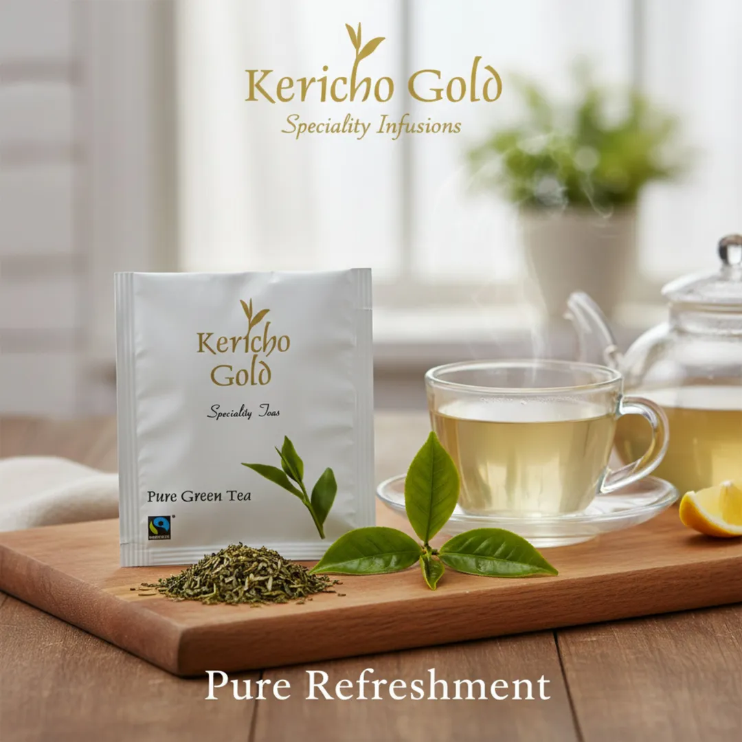 Kericho Pure Green Tea bags  Individually Wrapped Bags, 1000 tea bags for Food Service