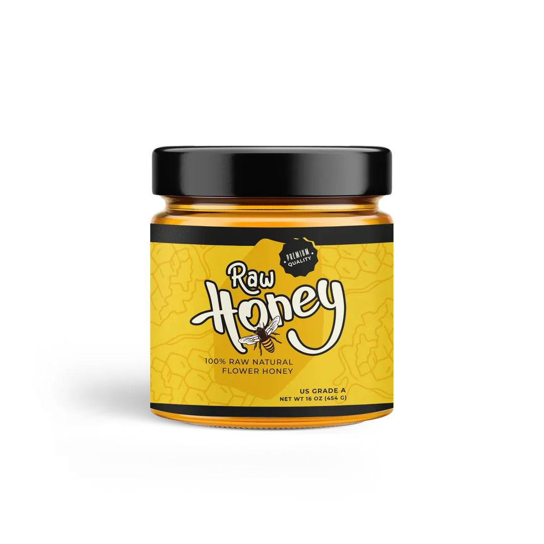 Beemax Honey 16oz Glass Jar Design#4