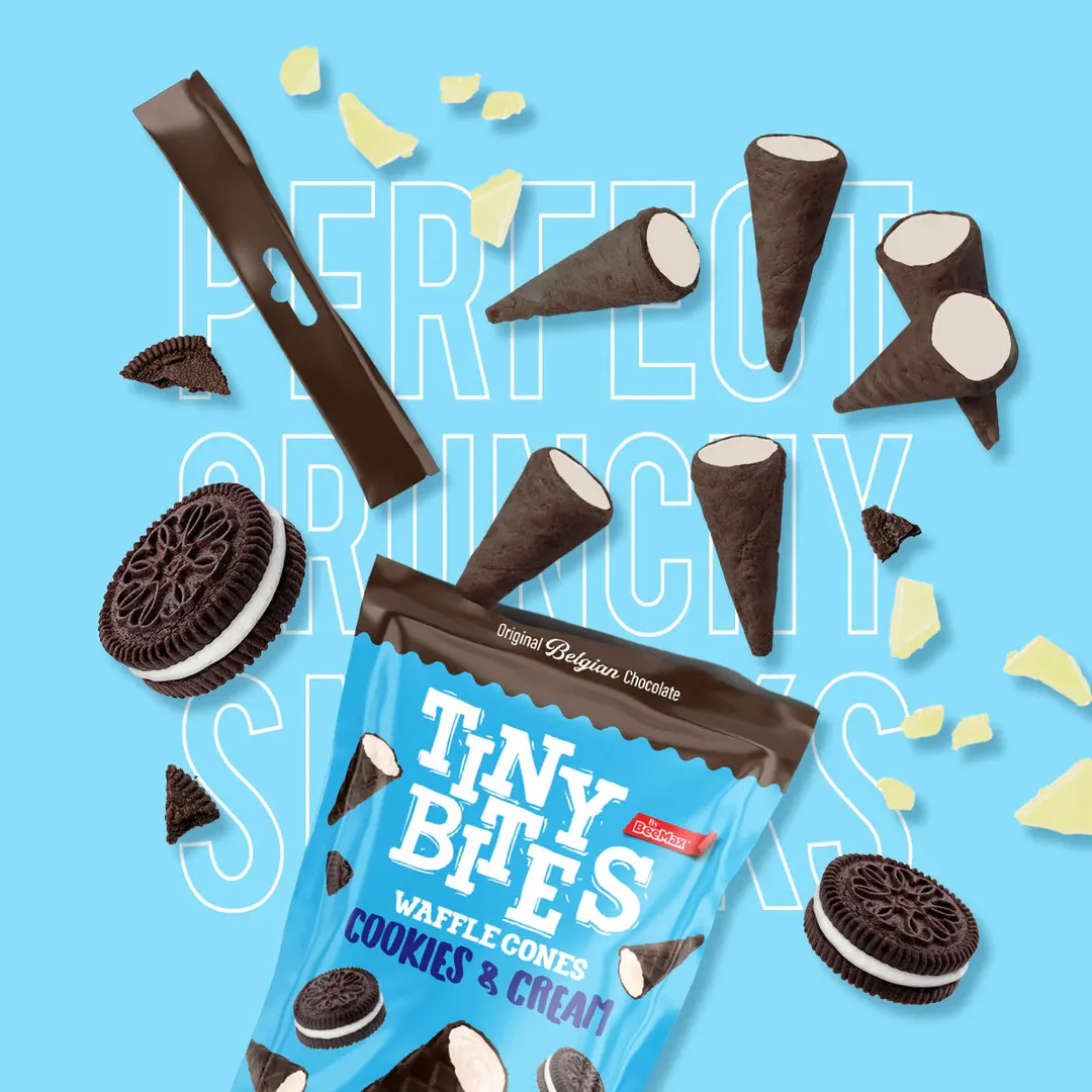 Tiny Bites Mini Waffle Cones Filled with Cookies & Cream 4.24oz