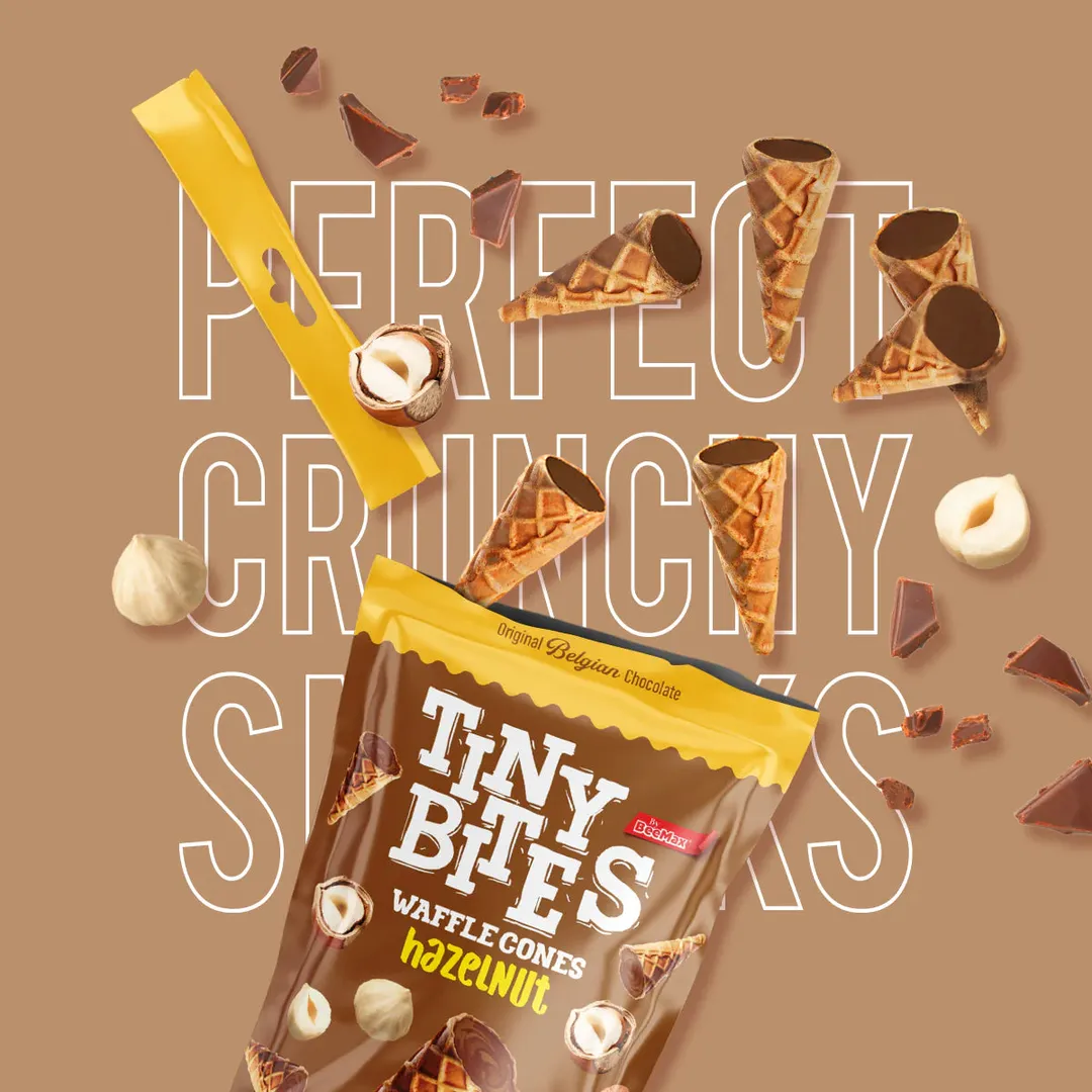 Tiny Bites Mini Waffle Cones Filled with Hazelnut 4.24oz