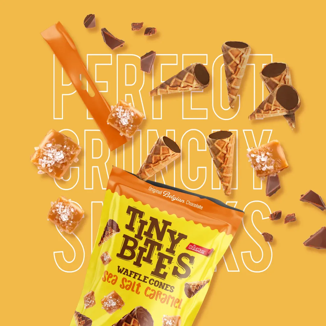 Tiny Bites Mini Waffle Cones Filled with Sea Salt Caramel 4.24oz