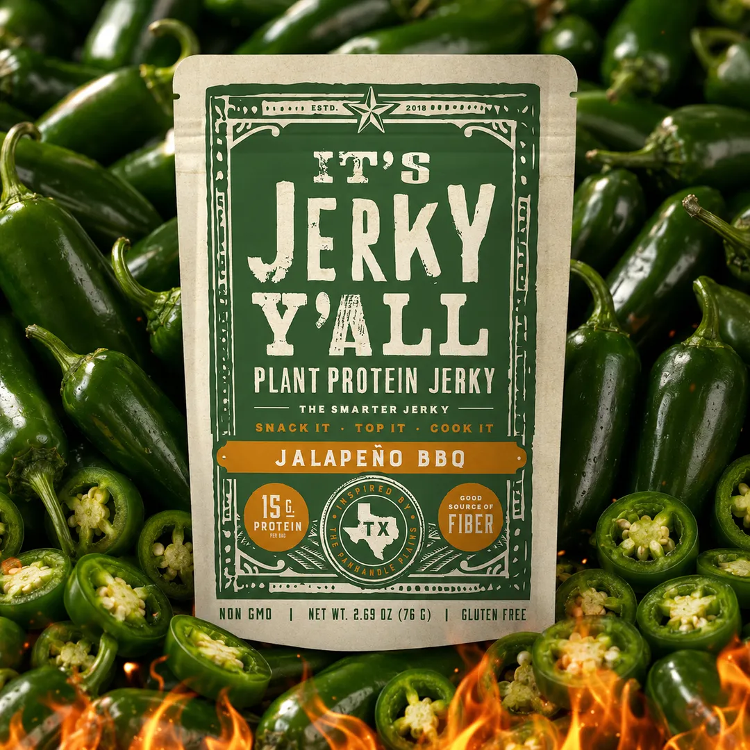 Jalapeño BBQ Plant Protein Jerky – Spicy | Case of 6 (2.69 oz) bags- Loose Packed