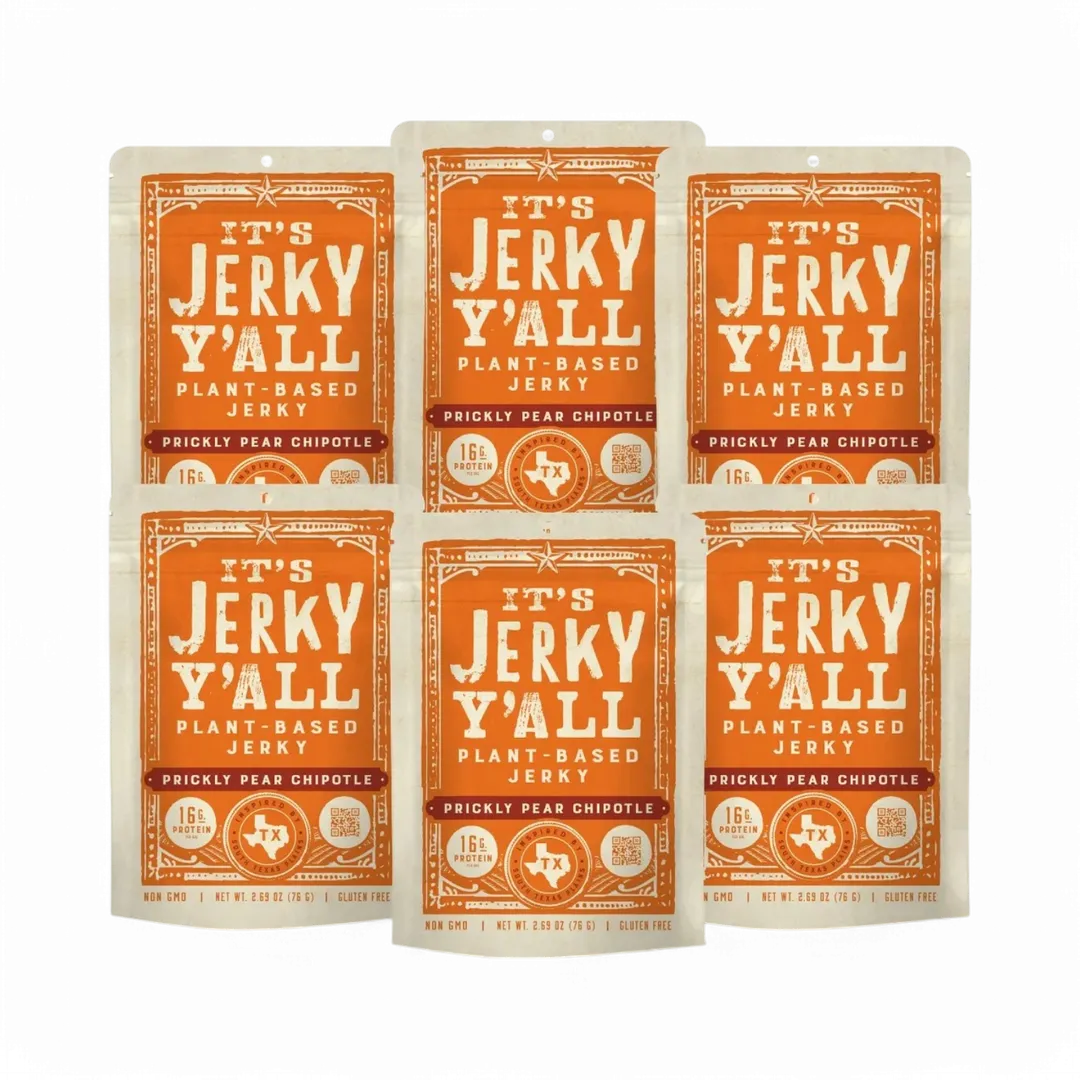 All Y’alls Foods – Prickly Pear Chipotle Plant Protein Jerky 6-PACK (2.69 oz)- Retail Boxed