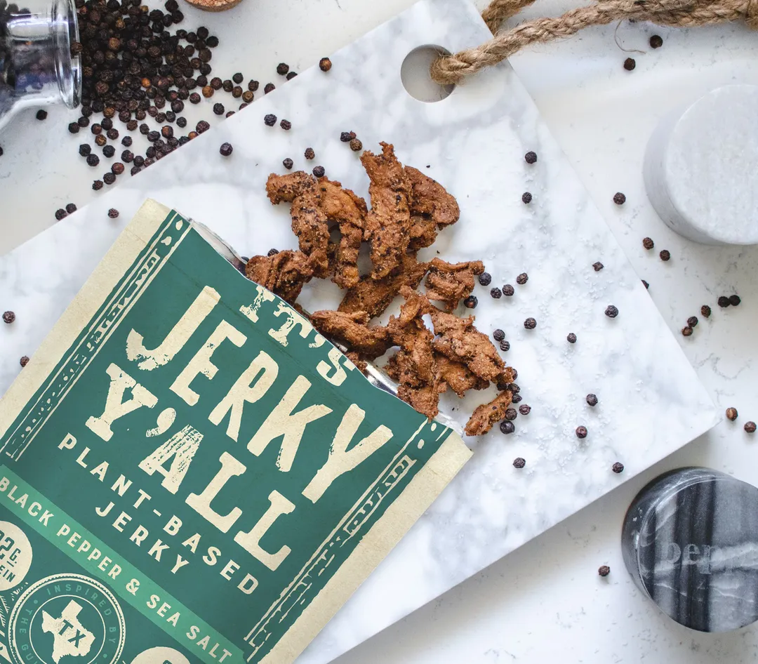 All Y’alls Foods – Black Pepper & Sea Salt Plant Protein Jerky (2.69 oz) (Retail 6-Pack) - Retail Boxed