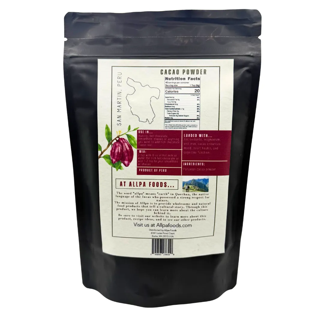 Allpa All-Natural Premium Peruvian Cacao Powder 8oz