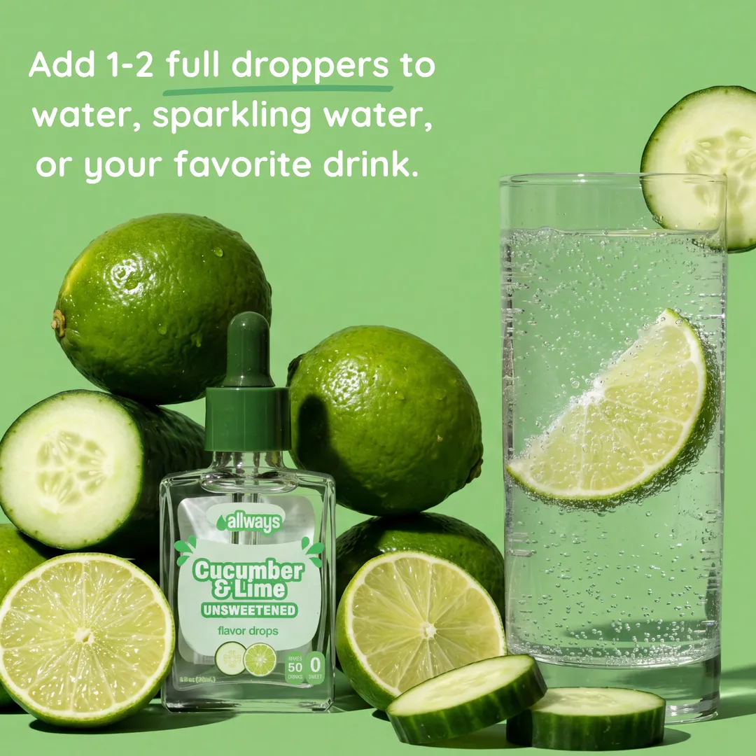UNSWEETENED Cucumber & Lime Water Enhancer Drops