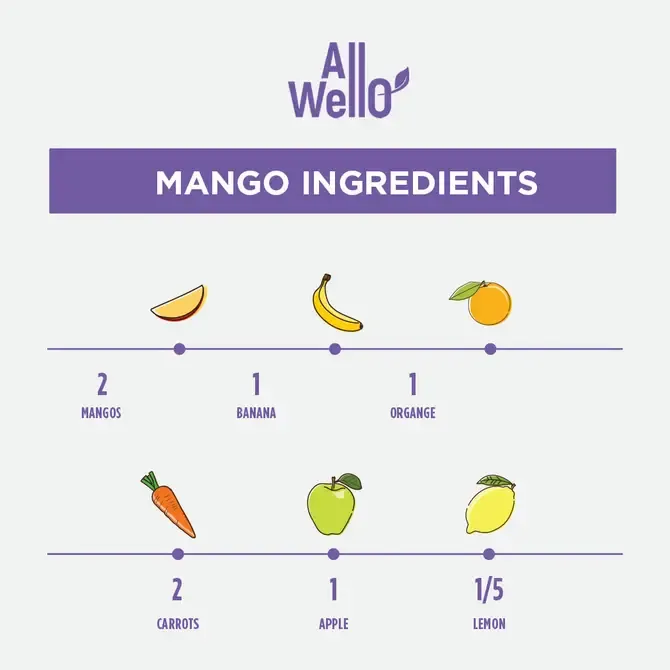 Refreshing Organic Mango Power Cold-Pressed Juice (12 packs)