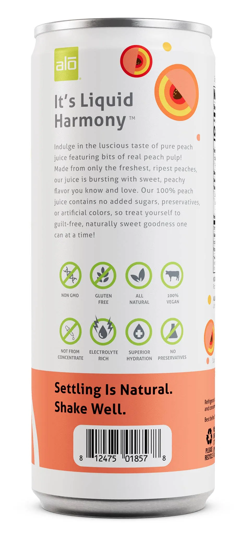 Peach Juice/ 100% JUICE/ 10.8 fl oz pack of 12