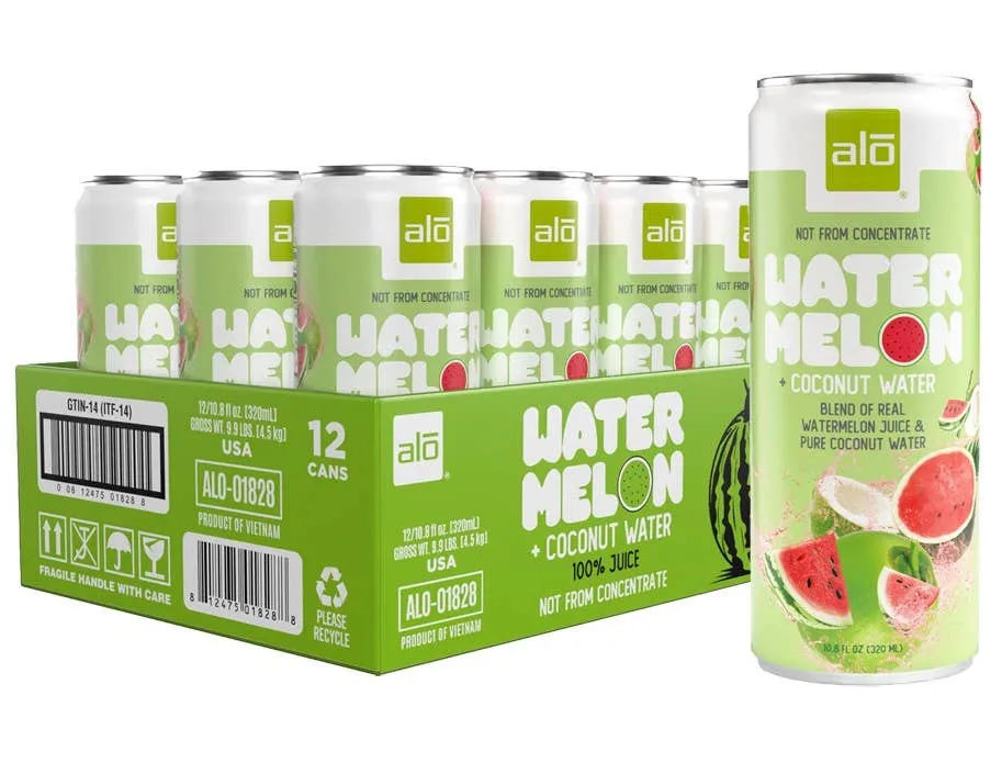 Watermelon + Pure Coconut Water/100% Juice/12 pack of 10.8 FL OZ slim cans