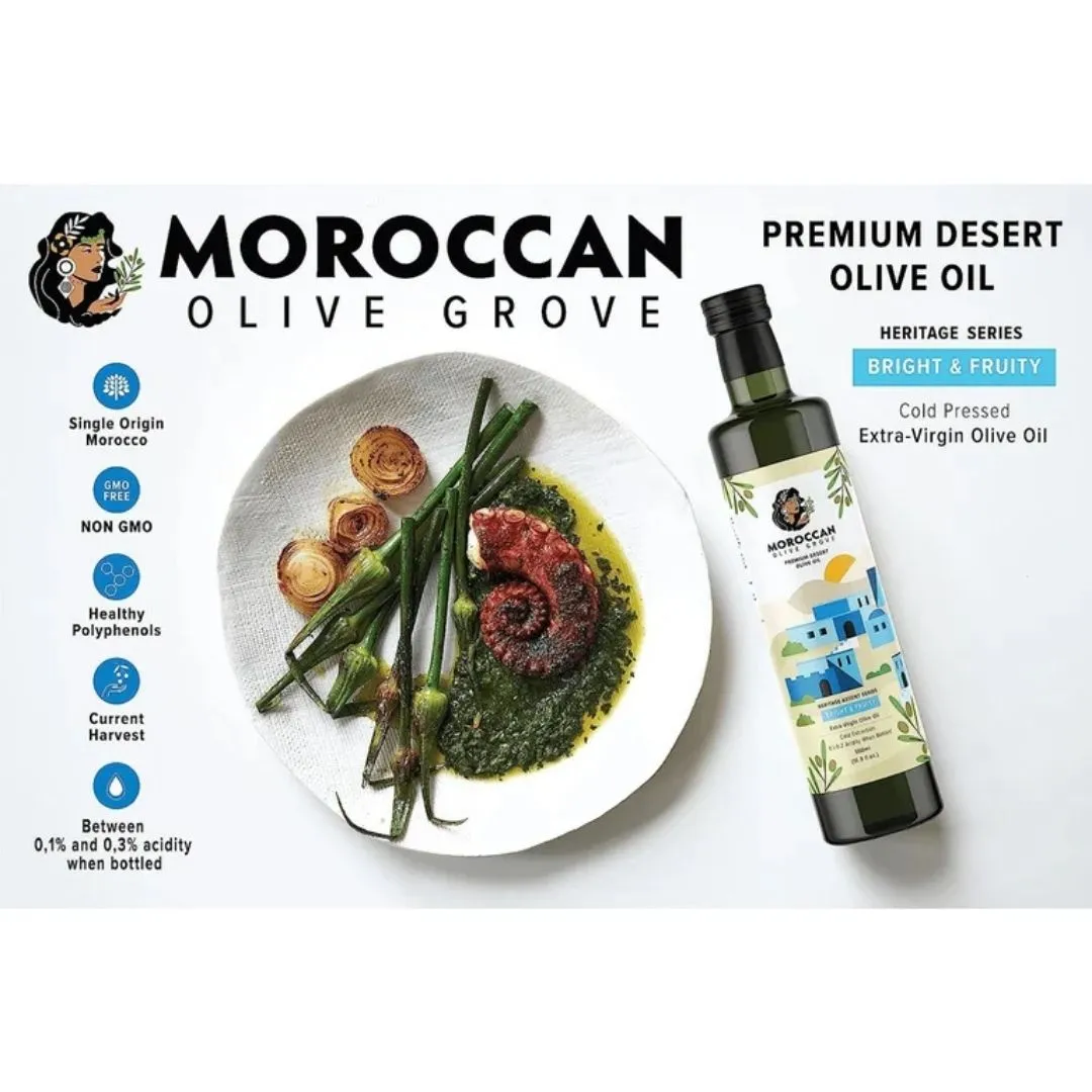 Moroccan Olive Grove - Morroco - Blue Bright and Fruity EVOO - 16.9 oz