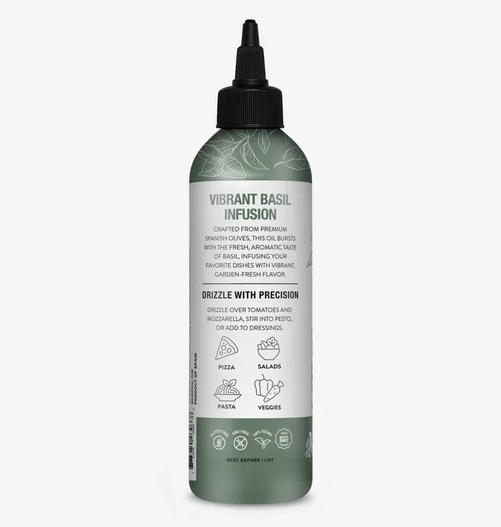 Mazara Squeezable Spanish Organic Basil Olive Oil - 250ml