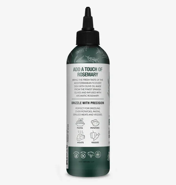 Mazara Squeezable Spanish Rosemary-Infused Extra Virgin Organic Olive Oil – 250 ml