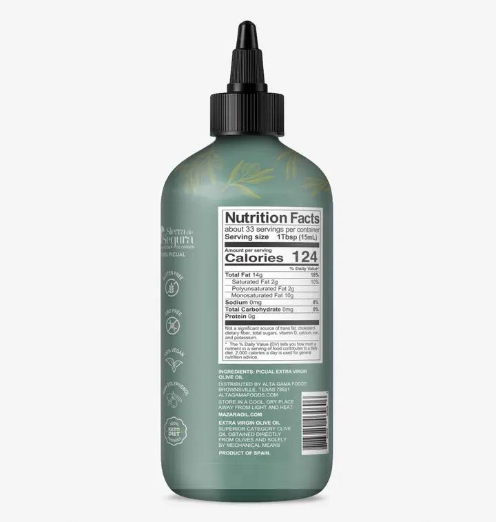 Mazara Squeezable Spanish Drizzle and Finishing Organic Olive Oil - 500ml