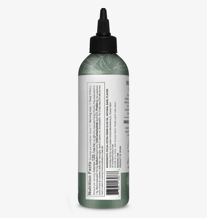 Mazara Squeezable Spanish Organic Basil Olive Oil - 250ml