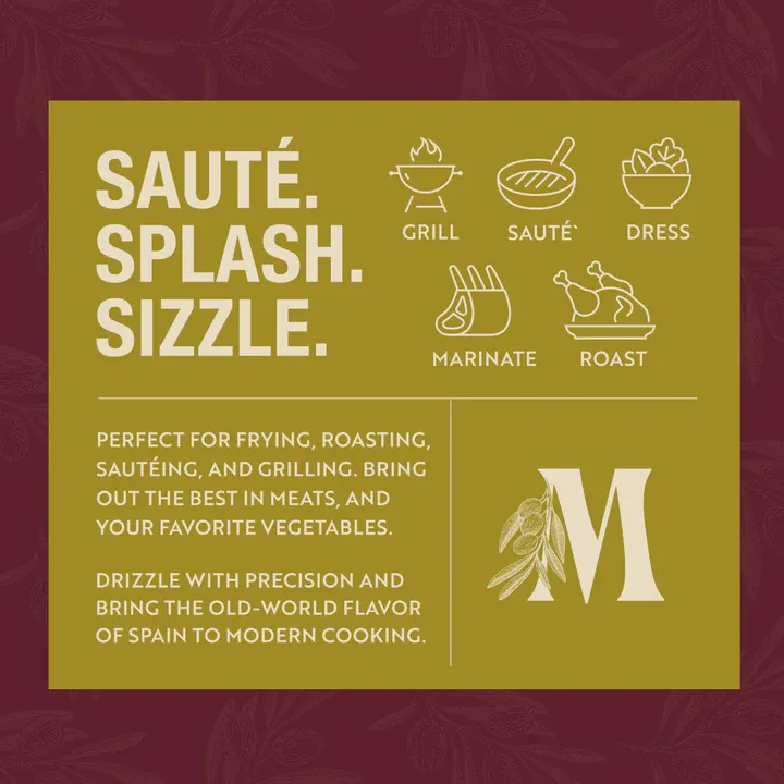 Mazara Squeezable Spanish Cooking and Sautéing Organic Olive Oil - 750ml