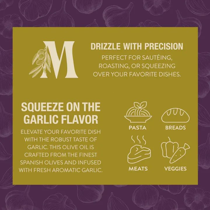 Mazara Squeezable Spanish Organic Garlic-Infused Extra-Virgin Olive Oil – 250 ml