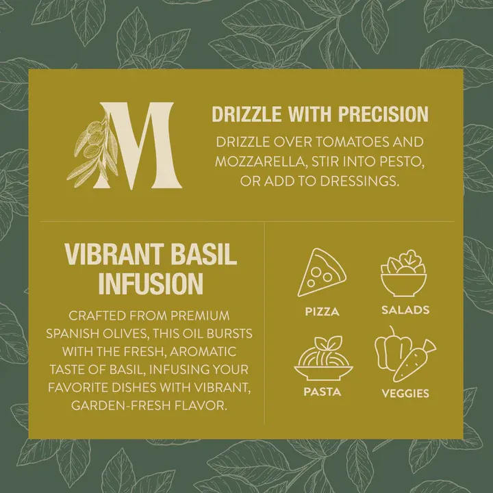 Mazara Squeezable Spanish Organic Basil Olive Oil - 250ml