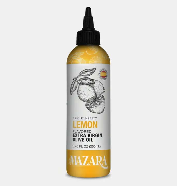 Mazara Squeezable Spanish Lemon-Infused Organic Extra-Virgin Olive Oil – 250 ml