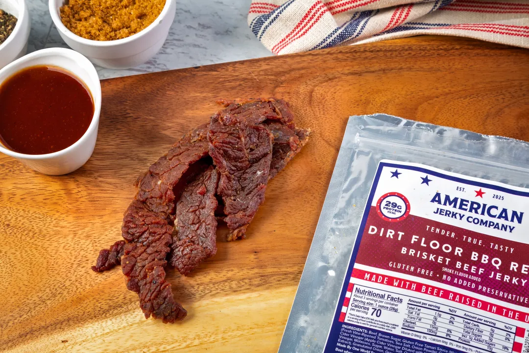 American Jerky Company – 2.85oz Dirt Floor BBQ Recipe Brisket Beef Jerky